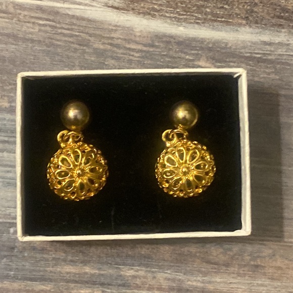 Vintage golden wallet and earrings - Picture 3 of 9